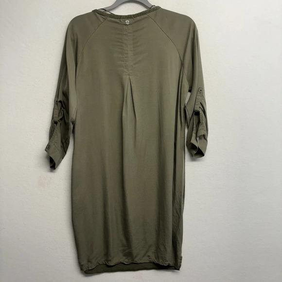 prAna Women's Hensley Henley Dress in Rye Green Size Small Mixed Fabrics - Picture 4 of 8